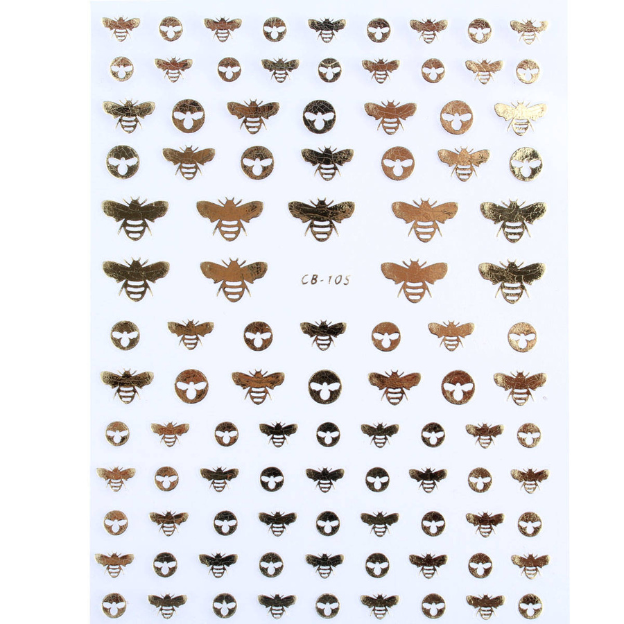 Naklejki 3D na paznokcie pszczoły złote CB-105