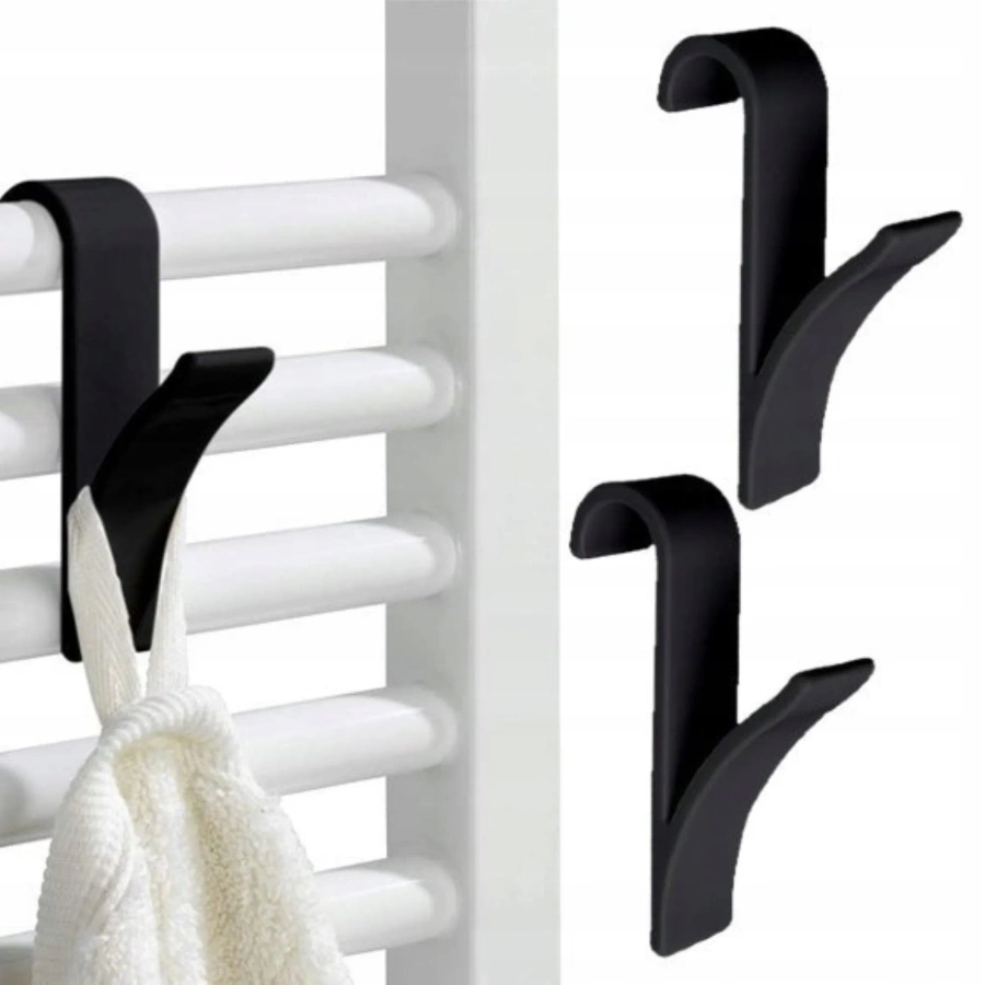 Wieszak na ręczniki czarny 2 szt