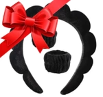 Kosmetyczna opaska na głowę i nadgarstki do makijażu