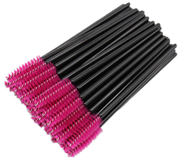 Szczoteczka do rzęs i brwi 50 szt. ciemny róż