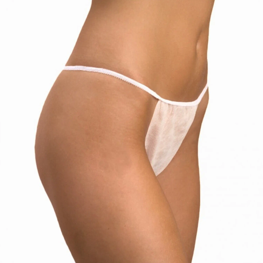 Włókninowe Stringi Majtki Jednorazowe Białe Damskie Masażu Zabiegów 100szt.