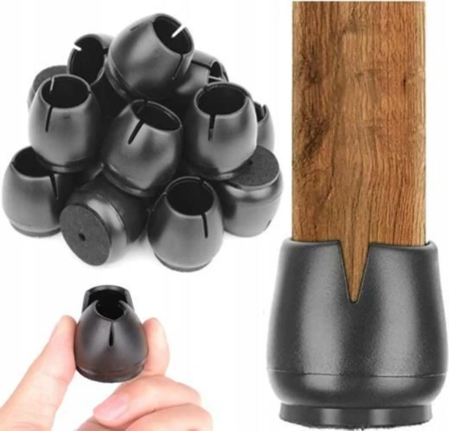 Nakładki gumowe na nogi z filcem 16 szt. 12-16 mm