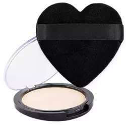 Puszek do pudru sypkiego puff welurowy serce black