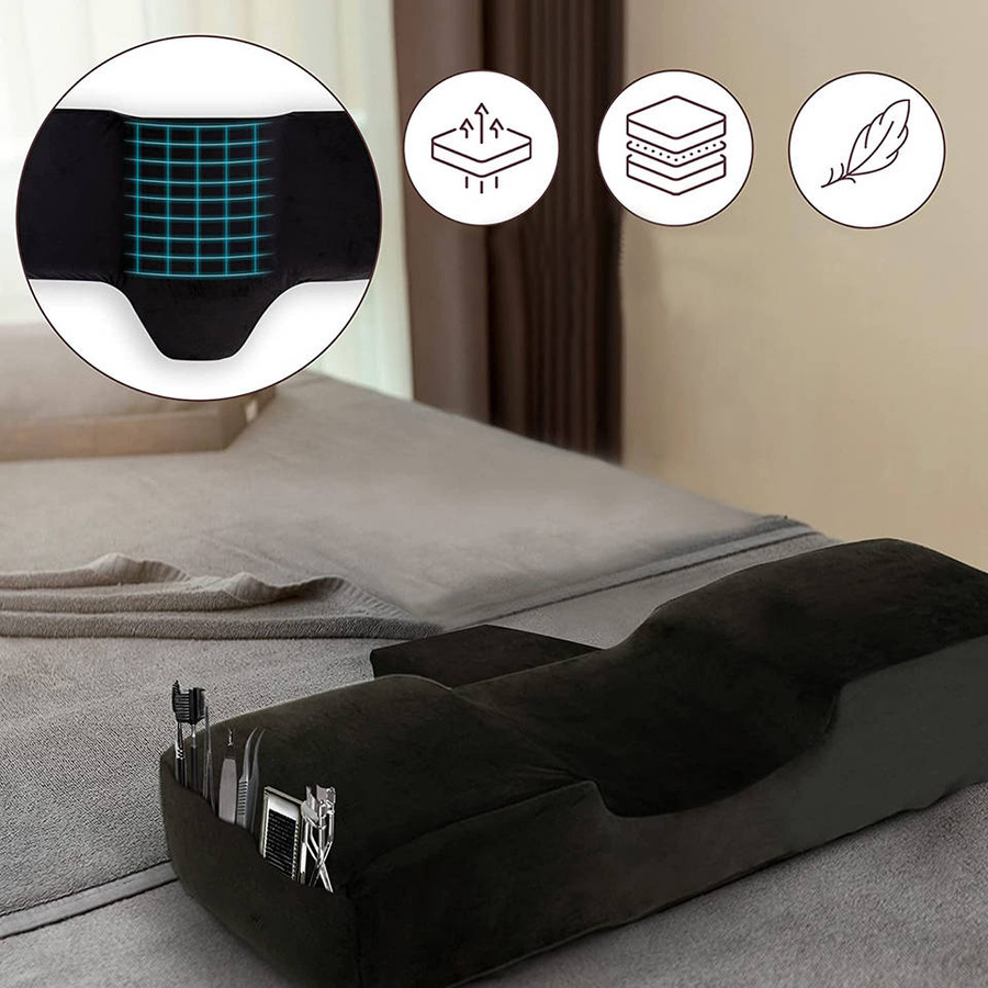 Poduszka kosmetyczna do przedłużania rzęs, czarna