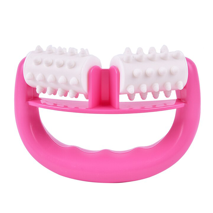 Masażer antycellulitowy, roller dwustrefowy do masażu, różowy