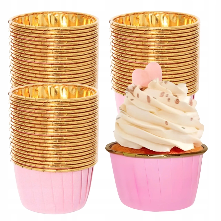 Papierowe foremki do muffinek różowe 50szt