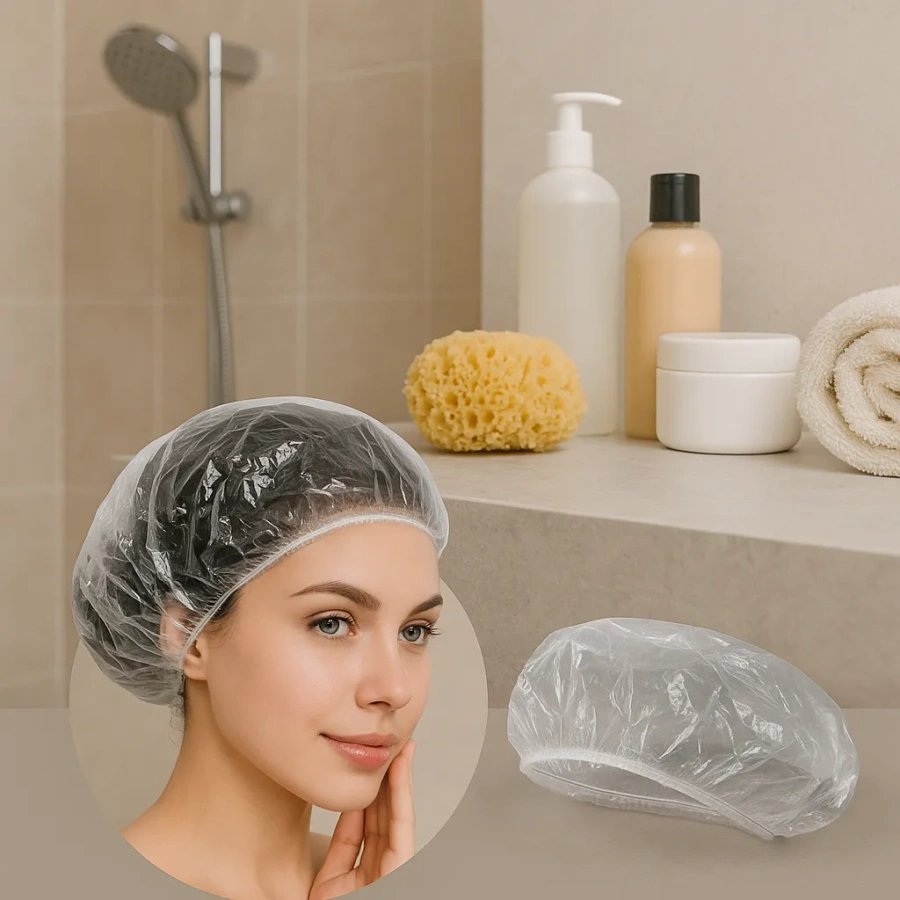 Jednorazowy czepek foliowy na włosy 100 sztuk
