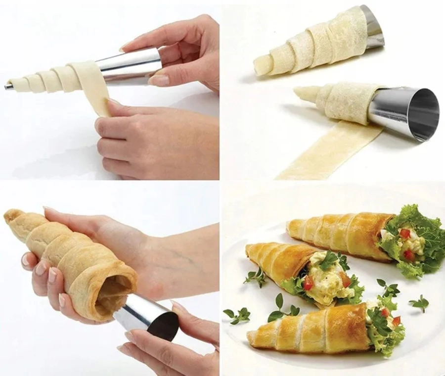 Foremki stożki do rurek z kremem