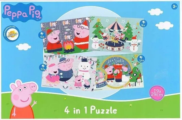 Puzzle 4w1 z bajki Świnka Peppa dla dzieci