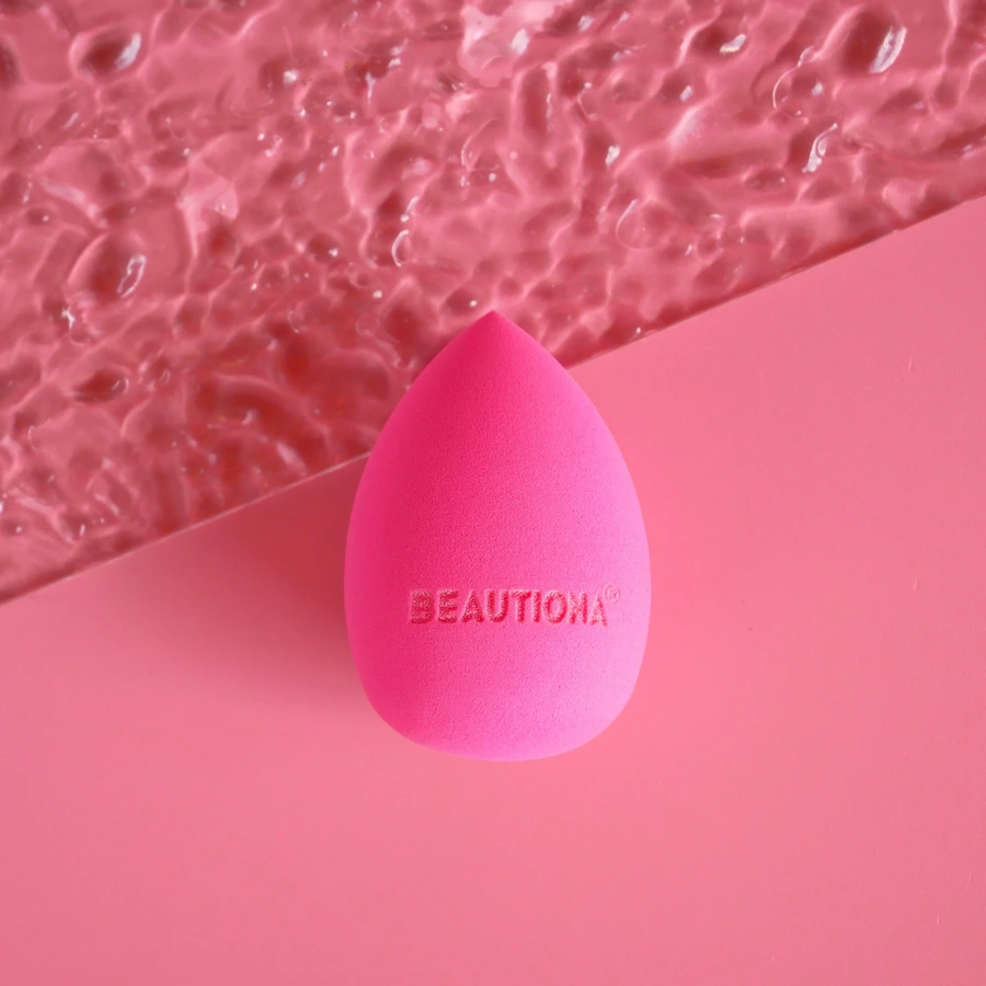 Beautiona gąbka do makijażu różowy blender w kształcie łezki
