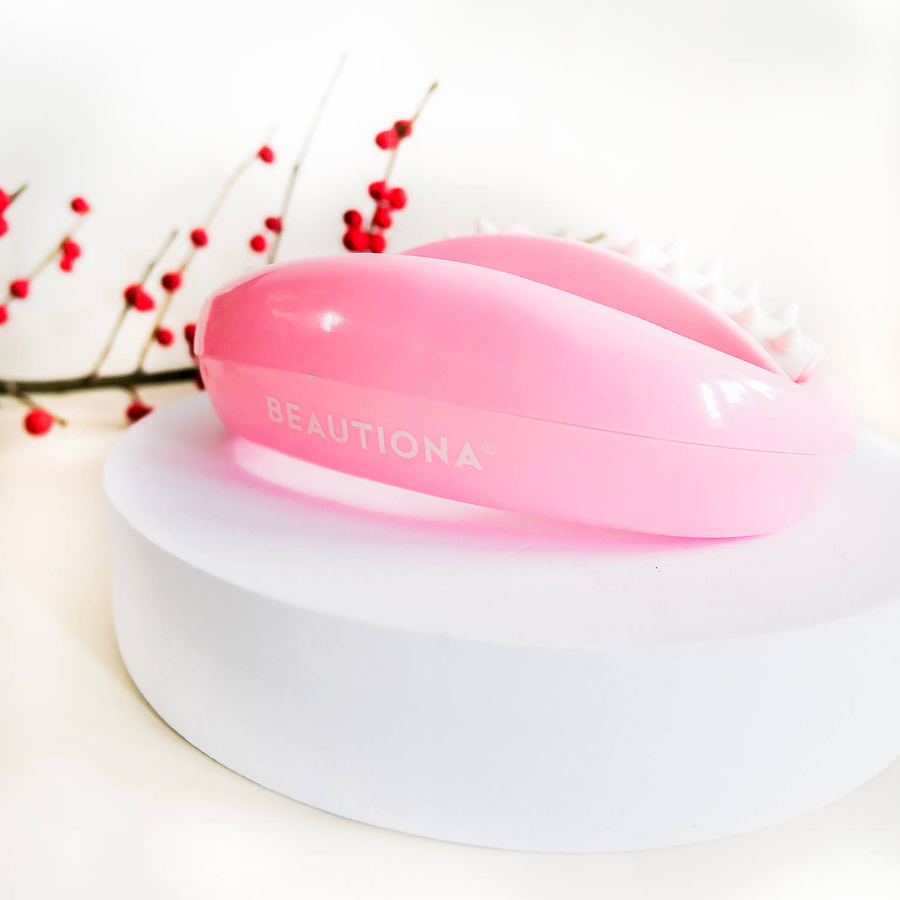 Masażer antycellulitowy, roller dwustrefowy do masażu, różowy