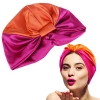 Czepek do włosów na noc do spania pomarańczowo-różowy