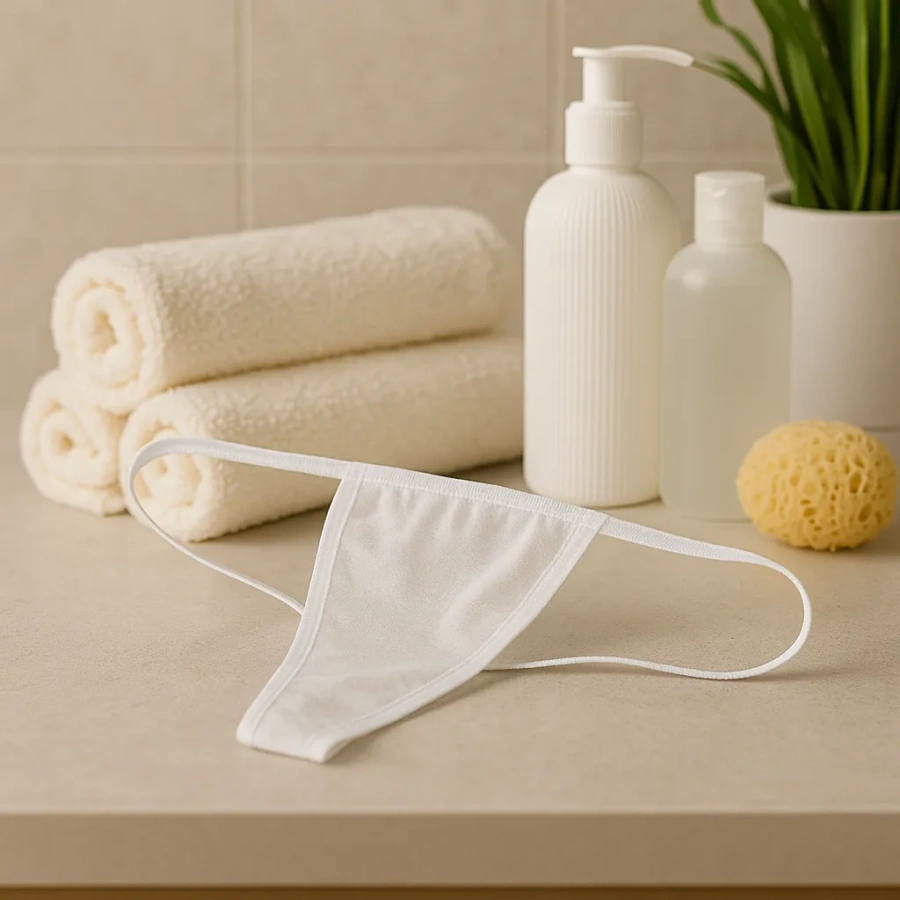 Włókninowe Stringi Majtki Jednorazowe Białe Damskie Masażu Zabiegów 100szt.