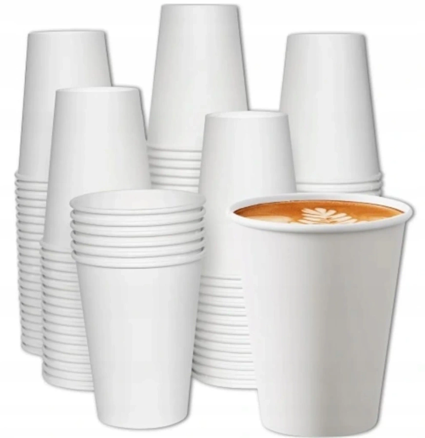 Kubki papierowe jednorazowe do kawy białe 70 szt 180 ml