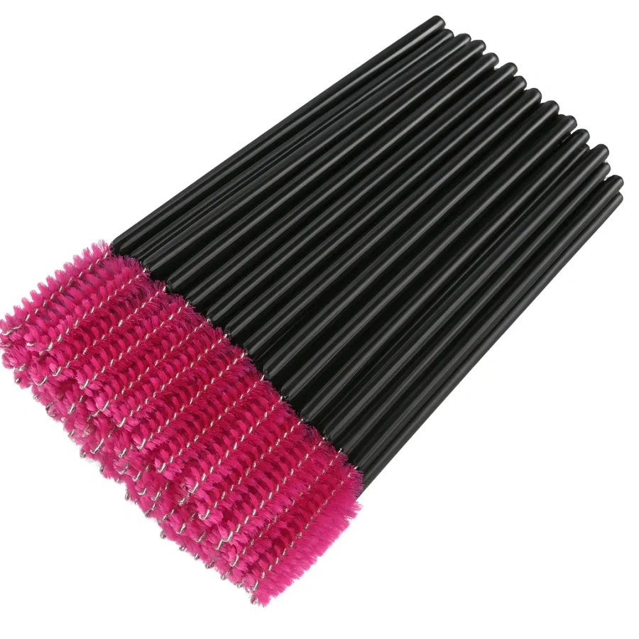 Szczoteczka do rzęs i brwi 50 szt. ciemny róż