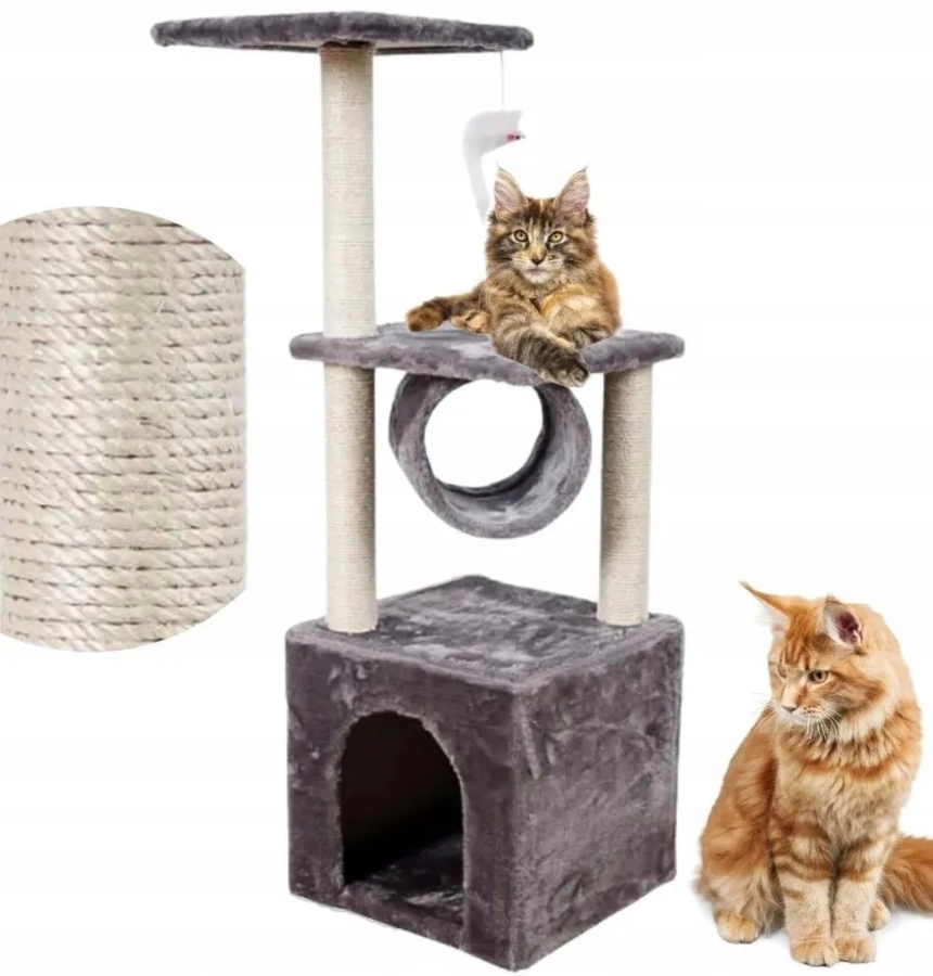 Drapak dla kota drzewko 91 cm – 5 poziomów, domek i legowisko