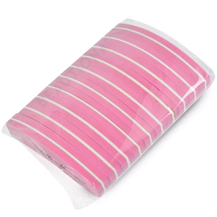 Mini polerka do paznokci, blok polerski różowy 180/240 łódka buffer 10 sztuk