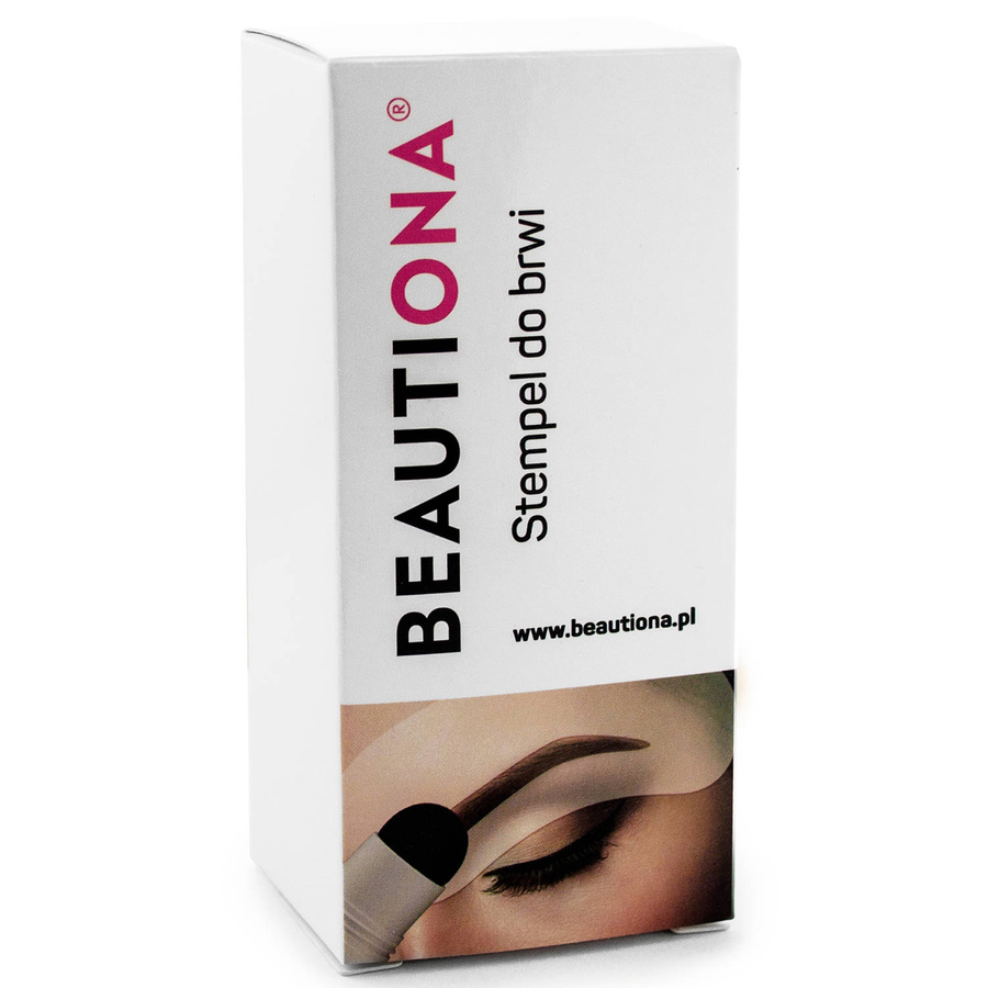 Zestaw do stylizacji brwi - stempel dark brown, szablony, szczoteczki