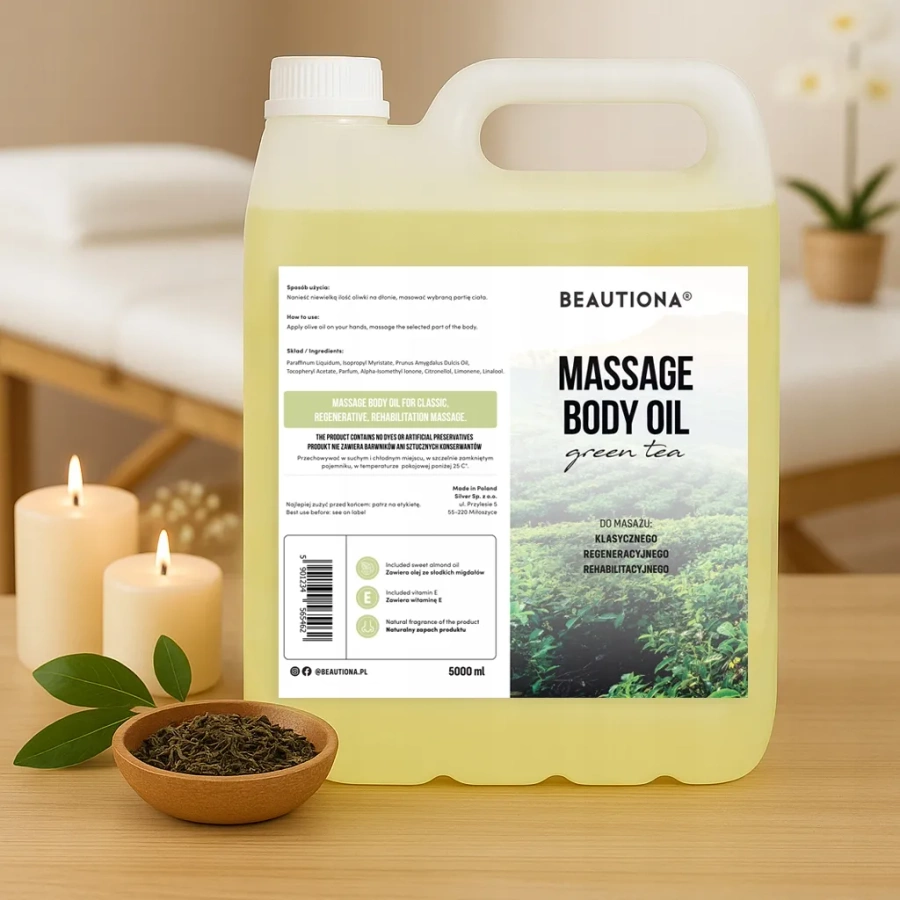 Oliwka do masażu ciała zielona herbata 5000 ml