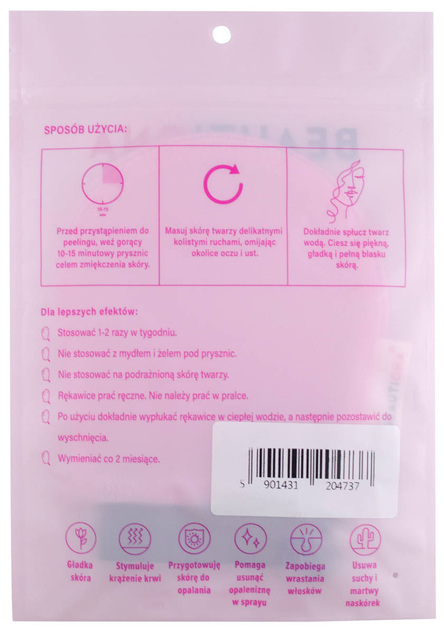 BEAUTIONA złuszczająca rękawica do peelingu twarzy