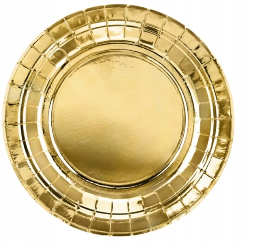 Talerze papierowe jednorazowe złote 6 szt.