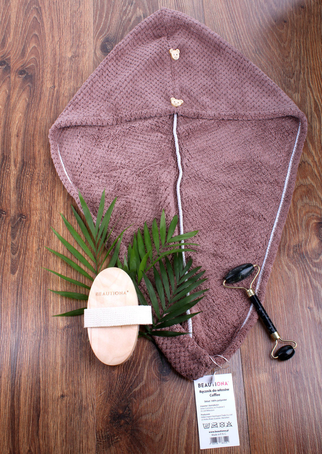 Ręcznik turban do włosów Coffee