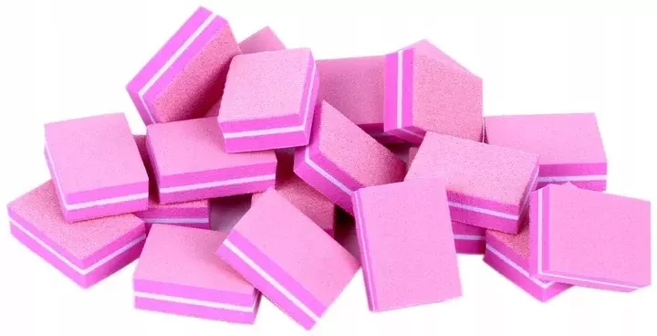 50x Mini Blok Polerski Kostka 100/180 buffer różowy