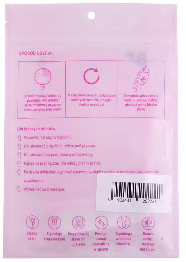 BEAUTIONA złuszczająca rękawica do peelingu twarzy