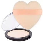 Puszek do pudru sypkiego puff welurowy serce beige