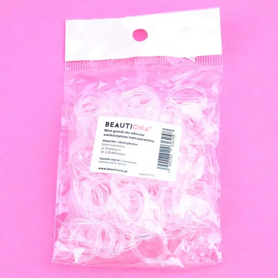 Mini gumki do włosów warkoczyków transparentne