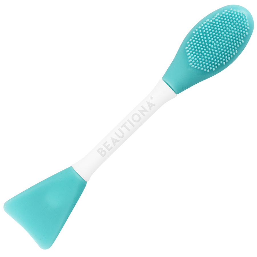 Dwustronna silikonowa szczoteczka do maseczek, niebieska