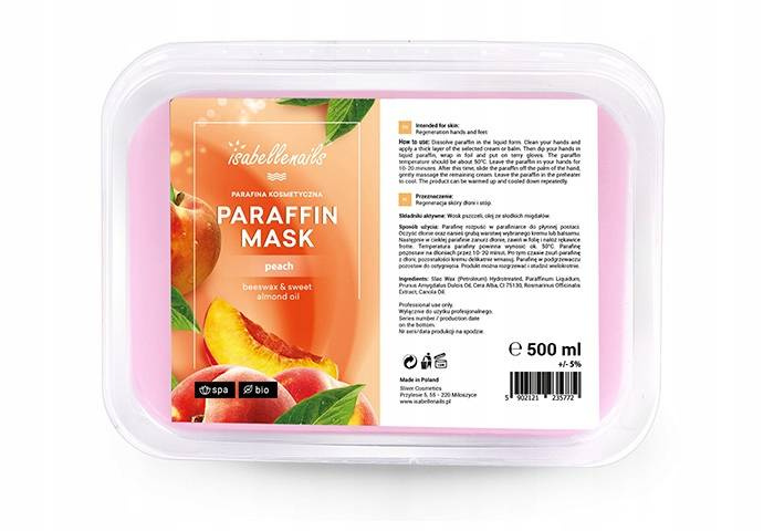 Zestaw 30x parafina kosmetyczna isabellenails brzoskwinia 500 ml