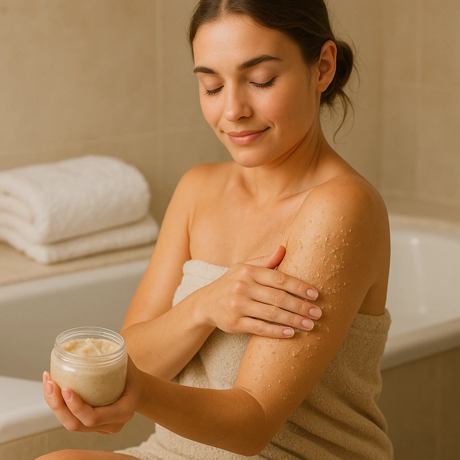 Peeling cukrowy gruboziarnisty do ciała o zapachu czekolada 250 ml