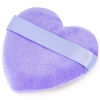 Puszek do pudru sypkiego puff welurowy serce lila