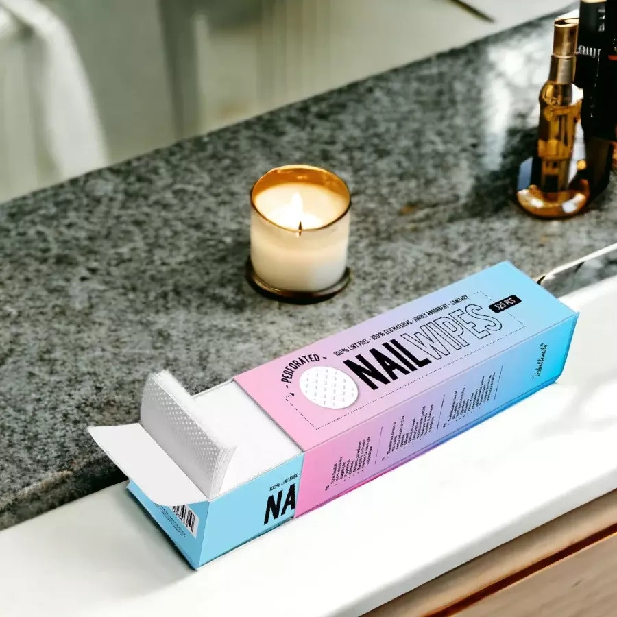 Perforowane waciki bezpyłowe isabellenails mocne, 325 sztuk białe