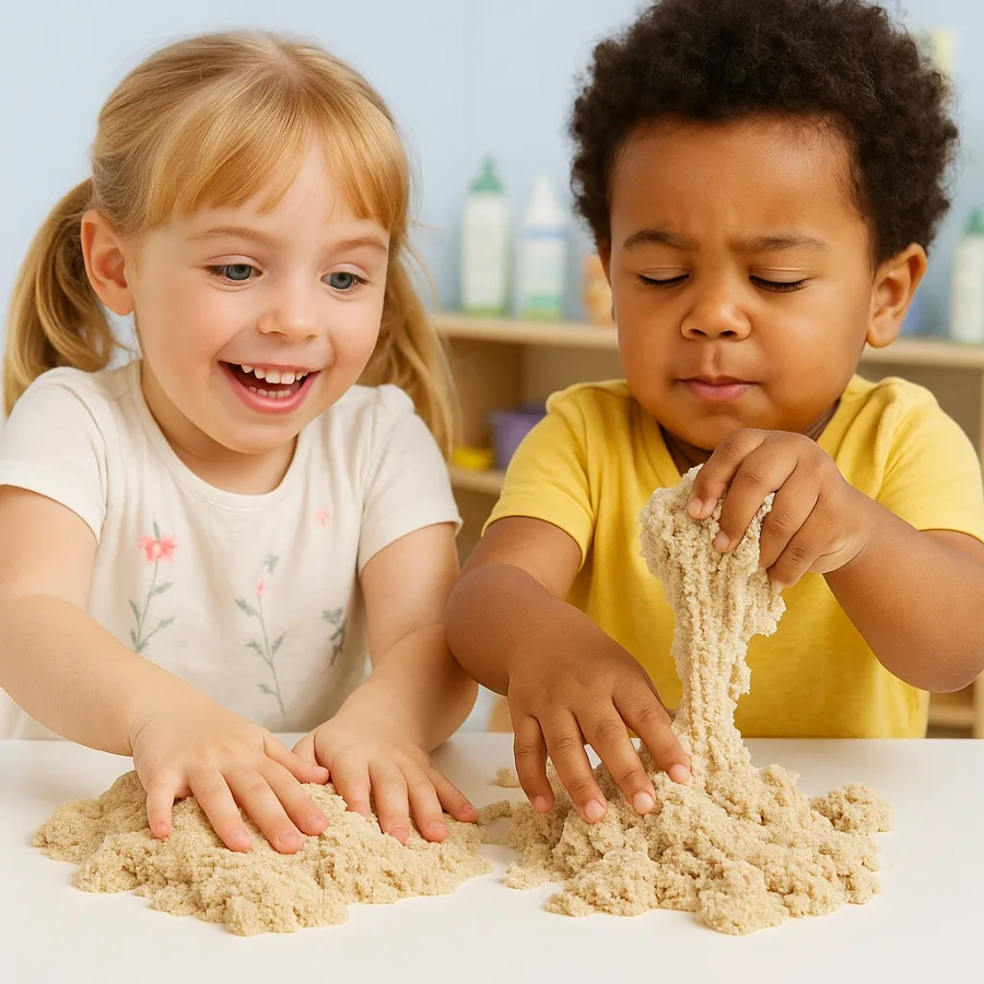 Piasek Kinetyczny 1 kg Żółty – Super Plastyczna Piaskolina dla Dzieci