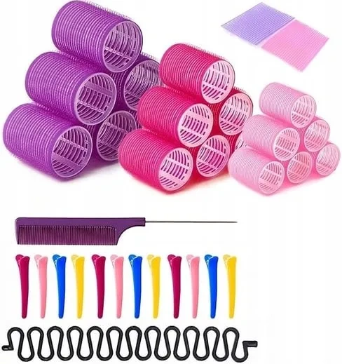 Zestaw przyborów do włosów wałki 34 elementy